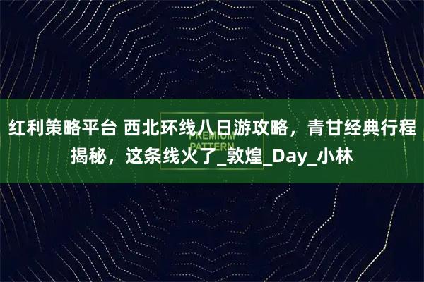 红利策略平台 西北环线八日游攻略，青甘经典行程揭秘，这条线火了_敦煌_Day_小林