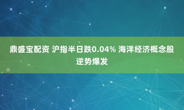鼎盛宝配资 沪指半日跌0.04% 海洋经济概念股逆势爆发