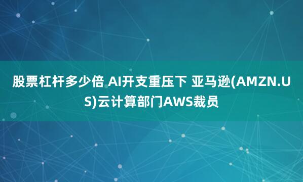 股票杠杆多少倍 AI开支重压下 亚马逊(AMZN.US)云计算部门AWS裁员